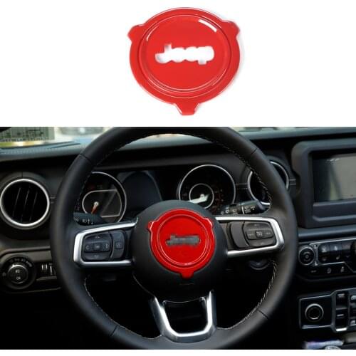Car Steering Wheel Center Decoration Cover Stickers Trim for Jeep Wrangler JL 2018+ & JT Gladiator 2018