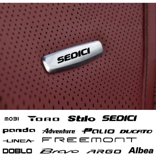 Car Chair Seat Sticker Front Seat Tuning Badges Metal For fiat multipla UNO TORO TIPO Stilo Siena SEDICI PUNTO PANDA MOBI LINEA