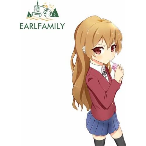 EARLFAMILY 13cm x 5.7cm For Toradora Car Accessories Stickers Cartoon Graphics Decal Scratch-Proof Waterproof For JDM SUV RV