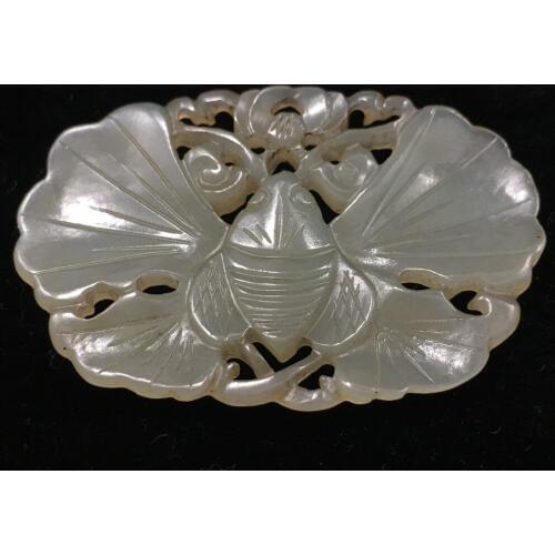 Qing Dynasty ancient jade collection butterfly pendant old Hetian jade pendant jade old jade hp15