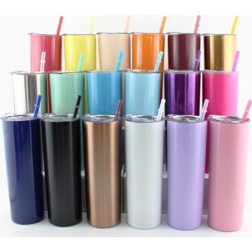 20 oz tumbler mug straight thermos stainless steel travel accompanying cup sealed waterproof cover straw cup coffee cup gift