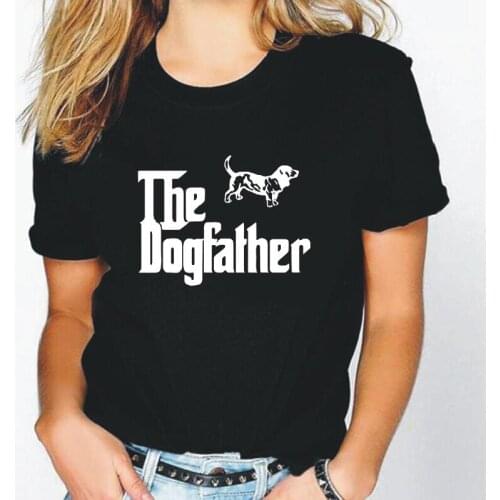 Summer Short Sleeve Harajuku Tee Shirt Femme The Dogfather Basset Hound Cool T Shirt Women Tops Casual Plus Size Camiseta Mujer