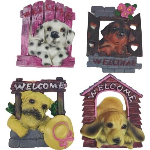 4 pcs / set creative dog series refrigerator magnetic stickers kitchen fridge magnet home decoration souvenir