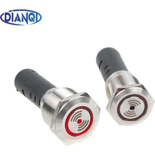19mm 22mm Metal Buzzer 12V 24V 220V Flash Red LED Lamp Light 80DB sound Metal Buzzer