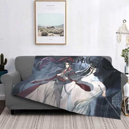 Mo Dao Zu Shi Blanket Fleece Printed Anime Manga Multi-function Lightweight Thin Throw Blankets for Bed Outdoor Rug Piece