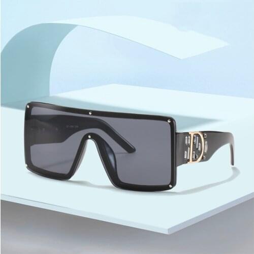 Fashion Trend Diamond Oversized Rimless Sunglasses For Women Men Classic Retro Summer Outdoor Sports Fishing Big Large Sun Glass