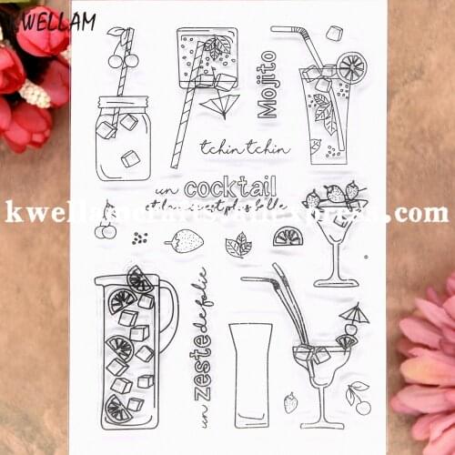 Mojito Zeste Cocktail Drink Scrapbook photo cards rubber stamp clear stamp transparent stamp 9081506