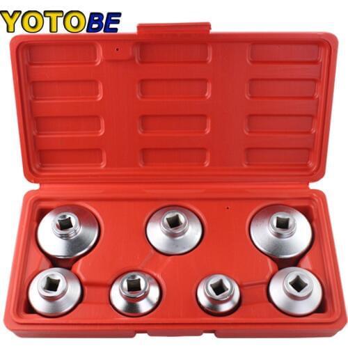 7pcs Green Machine Filter Sleeve Oil Filter Wrench Set Cap Type For Benz/BMW/FORD