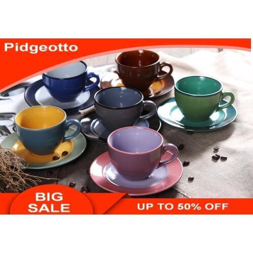 Continental Color coffee cup sets British Italian style Cappuccino Mocha ceramic coffee cup kit Christmas Gift Free Shipping