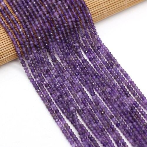 New Natural Faceted Amethysts Stone Loose Beads For Jewelry Making Bracelet Necklace Accessories Women Girls Gift Size 3x4mm