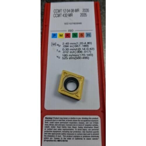 ORIGINAL 10PCS CARBIDE INSERT CCMT120408-MR2035