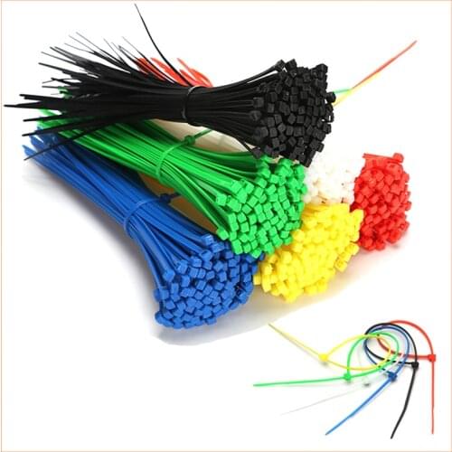 100pcs 4*150MM Mixed Color Plastic Cable Ties Strap Plastic Easy to Install Plastic Tie Strap Sent in Random
