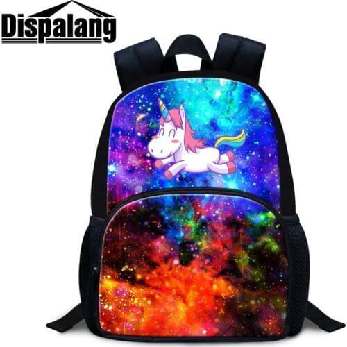 Dispalang Newest Design 12 Inch Felt Backpack for Girl with Custom Sky Unicorn Photo Printing Pretty Animal on Daypack for Lady