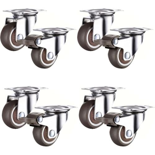 TOP 8 Pcs Household Casters Wheels 1 Inch Heavy Duty Swivel Soft Rubber Roller for Platform Trolley Furniture Wheels