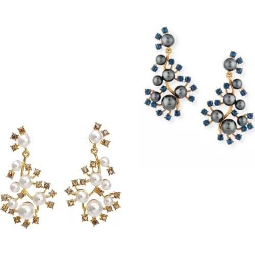 2018 Amybaby Luxury Fashion Crystal Pearls Womens Stud Earring Jewelry For Party