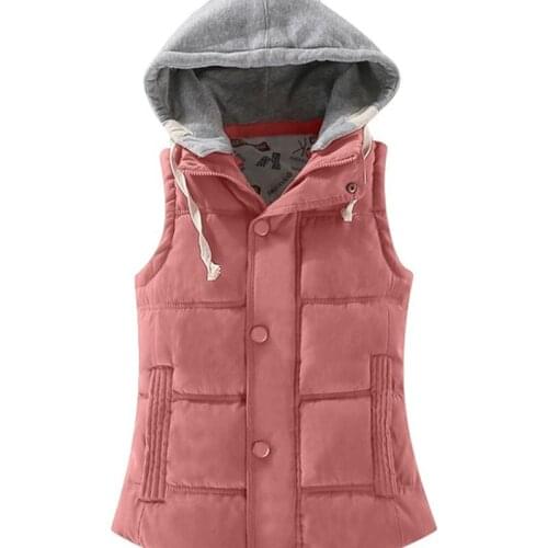 Ladies Down Cotton Vest Coat Spring Autumn And Winter Outer Wear Fashion 2021 New Women Hooded Loose Waistcoat Vest Jacket OK897