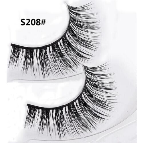 1 Pair 3D 100% Real Natural Mink Thick Fake False Eyelashes Eye Makeup Lashes Extension Beauty Tools S208