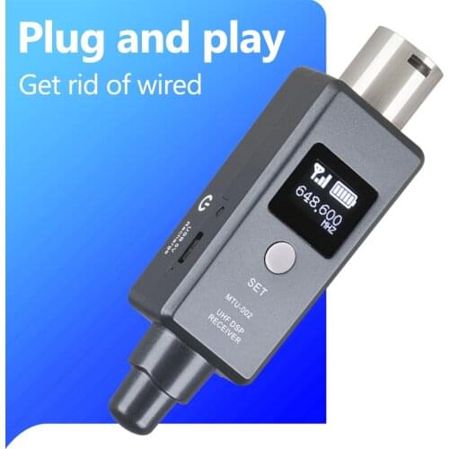 1 Pair Microphone Wireless System Micphone Wireless Transmitter System UHF DSP Transmitter & Receiver Mic/Line Two Modes