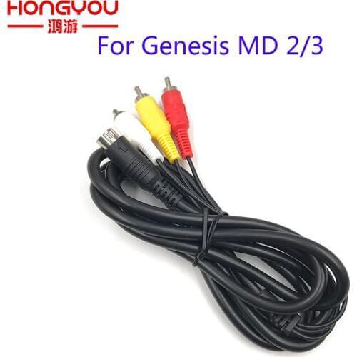 10Pcs 1.75M Newest Audio Video AV Cable Connection for Genesis MD 2/3 AV Cable SEGA MD2 / 3