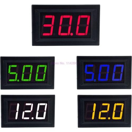 100pcs 0.56inch LCD DC 3-30V Mini LED Digital Voltmeter Detector Voltage Capacity Monitor Volt Panel Tester Meter