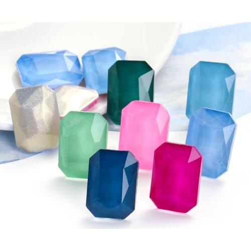 13x18mm Octangle Rhinestones Shiny Mocha Strass Pointback Needle Work Rhinestones Pointback Clothes Decoration Beads