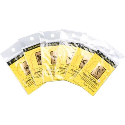 24K Gold Anti Radiation Sticker Rectangle Constellation EMF Blocked Shield for Mobile Phone 6PCS/LOT