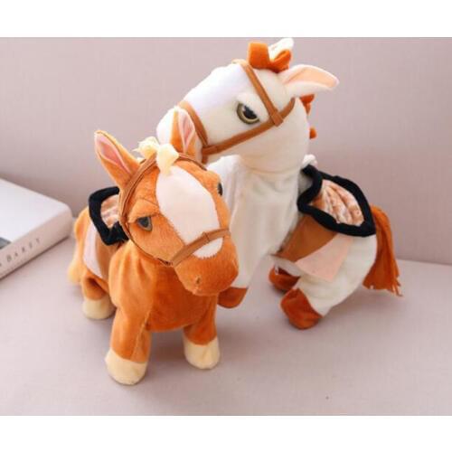 25cm Electric Horse Plush Toy Music Sound Walking Machinery Pony simulation Electronic Horse Toys For Children Birthday Gift