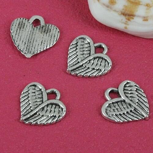30pcs tibetan silver color heart shaped charms EF0516