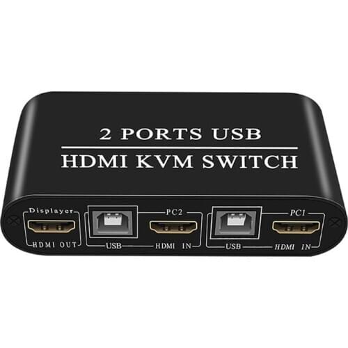 4K KVM Switch 2-Port USB Manual Switcher Box Keyboard Mouse Splitter Y98A