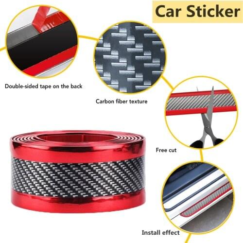 2M Carbon Fiber Car Sticker DIY Paste Protector Self Adhesive Tape For Bmw Audi A3 Mercedes-Bens Volkswagen Golf Car Accessories