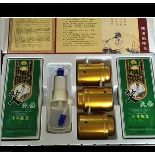 Cupping And Moxibustion Box Portable Instrument Vacuum Tank With Ai smoked Wormwood Vurner Cans Cupping Moxibustion Moxa Rollar