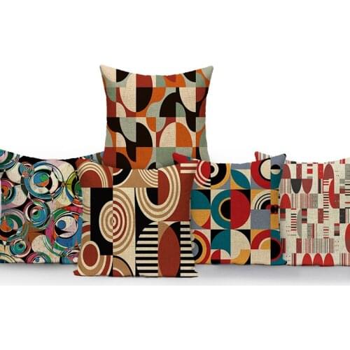 Geometric Patterns Throw Pillows Cartoons Decorative Pillow Circular Pattern Cushion Cover Home Decor Sofa Cushions Nordic Cover