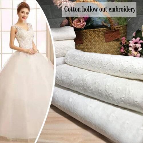 Cotton hollow out embroidered garment fabric exquisite hollow out embroidered handmade DIY fabric dress shirt curtain fabric