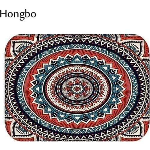 Hongbo Bohemia Anti-Slip Door Mat Paint Flower Kitchen Carpets Bedroom Rugs Decorative Stair Mats Home Decor Crafts