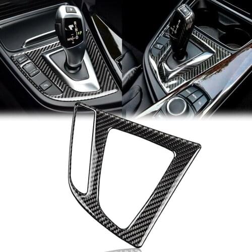 Carbon Fiber Style Auto Center Control Gear Shift Panel Cover Trim Frame for BMW 3 Series F30 GT F34 2014-2018