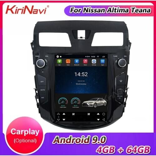 KiriNavi Vertical Screen Tesla Style Android 9.0 Car Radio GPS Navigation For Nissan Altima Teana Car Dvd Multimedia Player