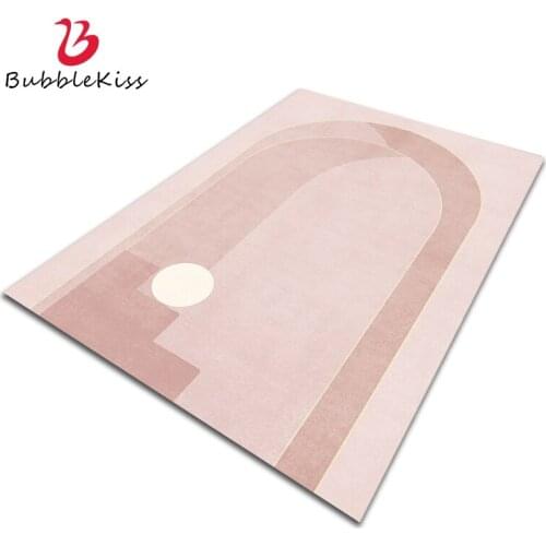 Bubble Kiss Light Luxury Style Carpets For Living Room Fashion Pink Rugs Home Girls Bedside Area Foot Pad Anti Slip Floor Mats