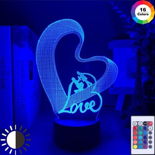 Colorful Led Table Night Light Unique Wedding Gift Nightlight for Home Decoration Usb Battery 3D Illusion Lamp Wedding Souveni