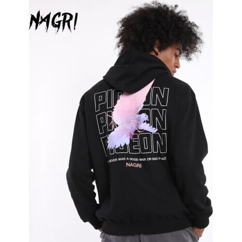 Fashion Men Streetwear Hoodies Casual Hooded Hip Hop Sweatshirts Men Women Winter Loose Pullover Harajuku Pigeon Hoodie Male Top