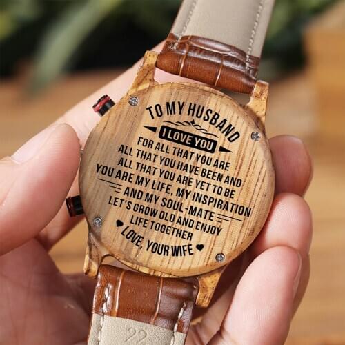 TO MY Husband Personality Engraved Watch Clock Male Quartz kol saati Present a Great Gifts for Men Lovers Souvenir