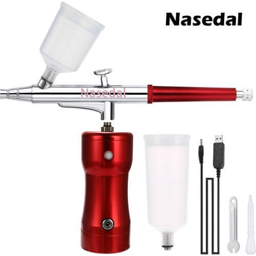 Nasedal Portable Spray Pump Pen Air Compressor Set 20cc/40cc for Art Painting Craft Cake Spray Model Beautiful Airbrush Kits