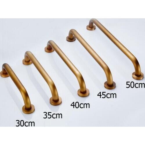 New Anti-slip Bathtub Handrail Bathroom Tub Safety Grab Bar Black Antique Brass Carved Pattern Base Safety Handles Wall Mounted