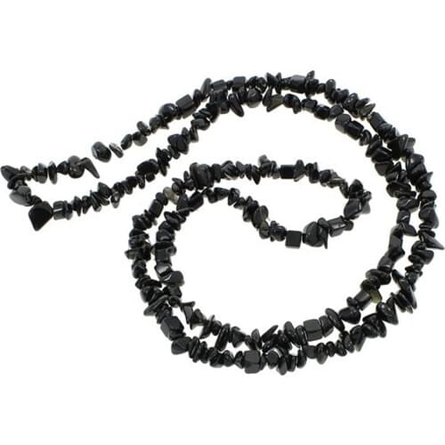 New Arrival Black tourmaline Freeform Chips Natural Stone Gems Jewelry Findings Beads Strand 34 inch