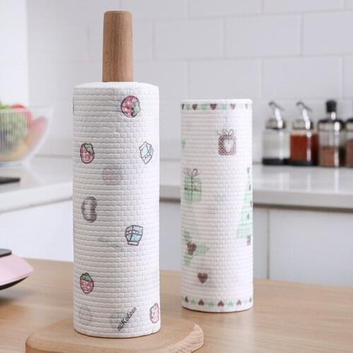 50 Pieces/rolls Disposable Reusable Kitchen Rolls Kitchen Cloth Rolls Cleaning Rags Scouring Pads Dish Towels Alcohole Wipes