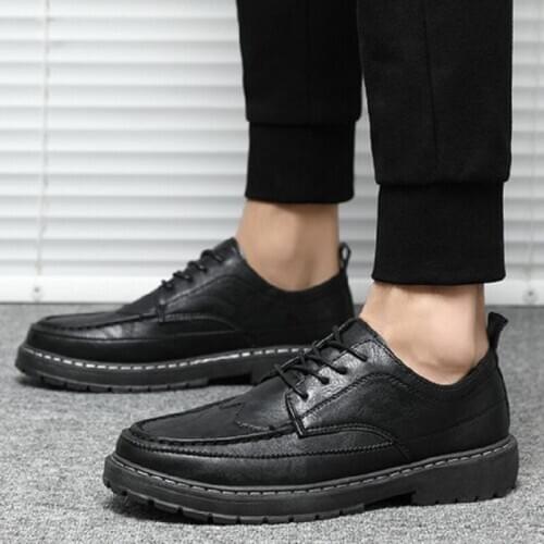 Autumn leather shoes mens Korean version of the British business suits mens shoes soft sole all-match youth casual shoes