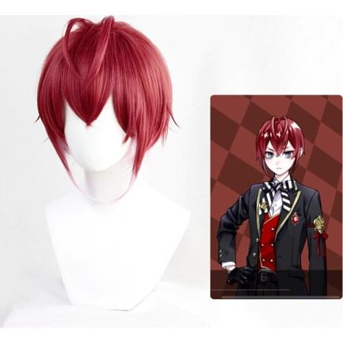 Twisted-Wonderland Riddle Rosehearts Cosplay Wig Hair Synthetic Halloween Unisex Role Play Props Free Wig Cap