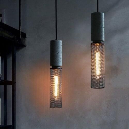 Retro Cement Dining Room Pendant Lights Living Room Bedroom Bedside Lamp Bar Industrial Style Creative Vintage E27 Pendant Lamps