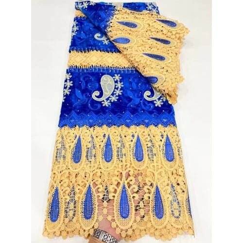 Popular nigerian lace fabric 2020 high quality embroidery-tulle lace latest african french cord lace for women dress 5yards ZQ