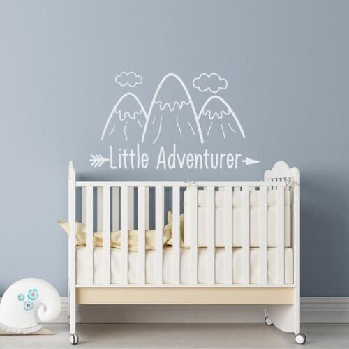 Adventure Nursery Wall Decal Kids Room Wall Decor Mountain Cloud Vinyl Stickers Wallpaper Baby Room Playroom Ornament A140