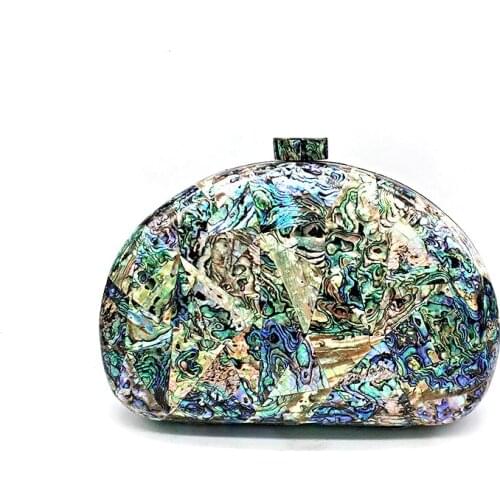 10 YEARS NO FADE REAL SHELL iridescent handbags top Bridal wedding party purses women evening party cross body bags